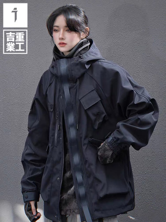 JIYEIND : MULTI POCKET WIND BREAKER