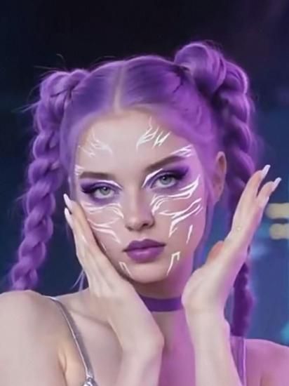 Cyberpunk Face Tatoo
